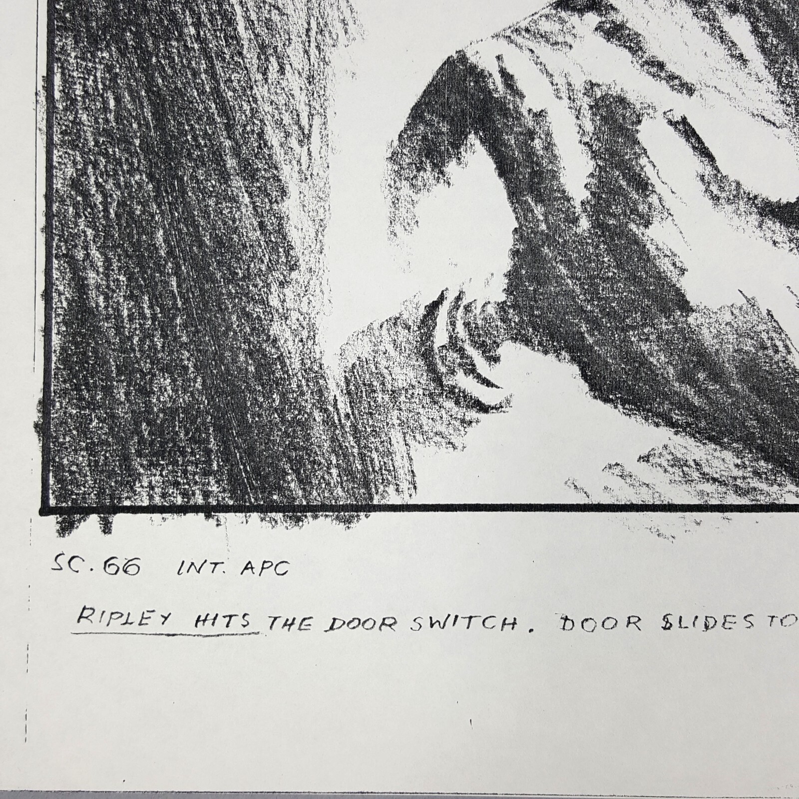 Image 7 of Aliens (1986) - Production Used Storyboard, Ripley Hits the Door Switch, COA