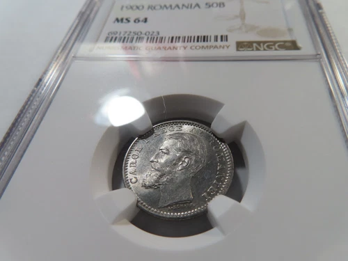J67 Romania 1900 50 Bani NGC MS-64