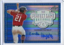 2020 Leaf Perfect Game Showcase Metal Blue Autographs Camden Hayslip Auto 6/10