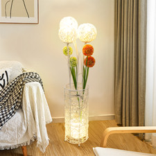 Stehlampe Vintage Rattan handgemacht Standleuchte Stehleuchte 109CM Dimmbar LED