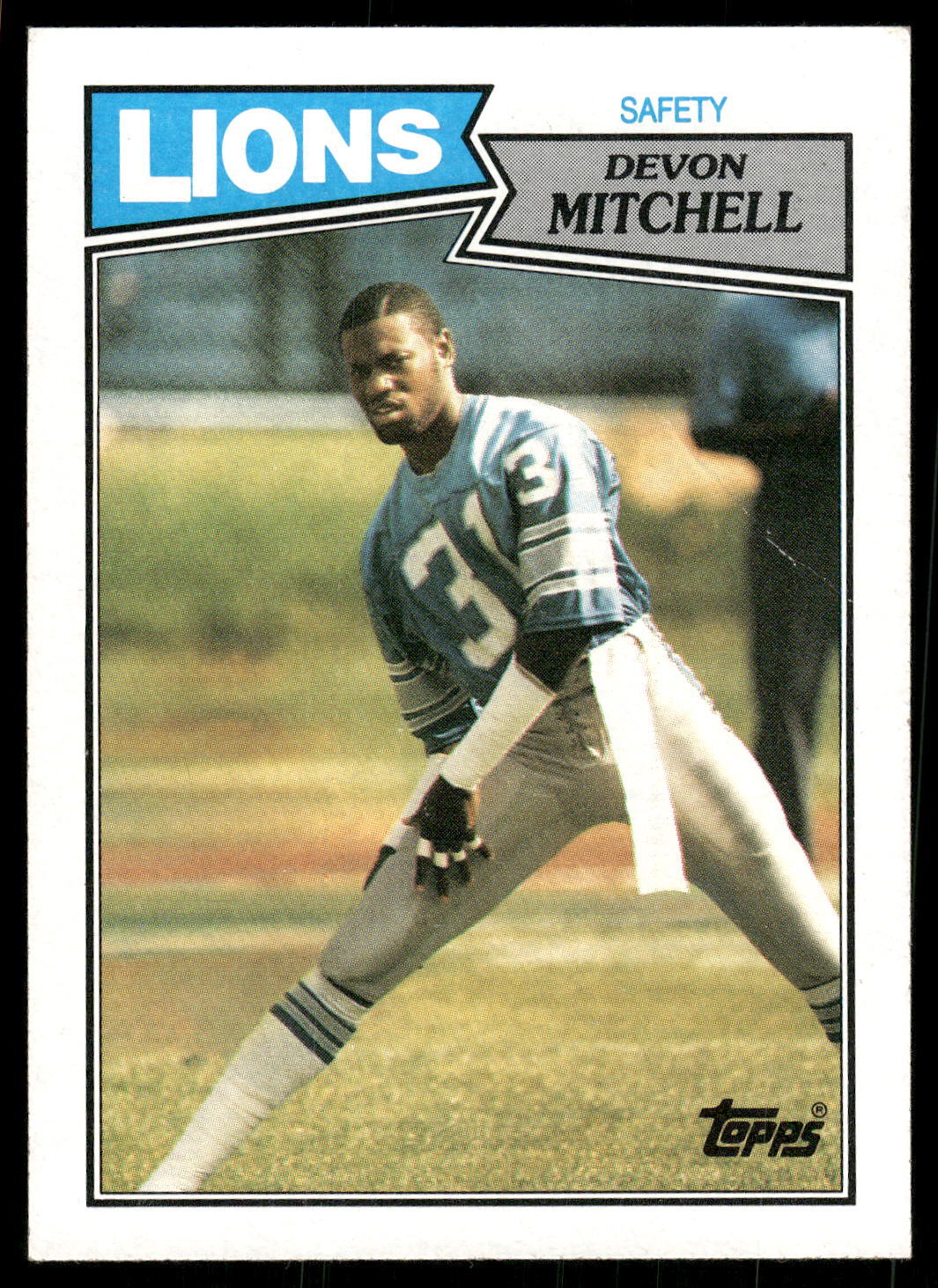 1987 Topps #327b Devon Mitchell Detroit Lions Football Card