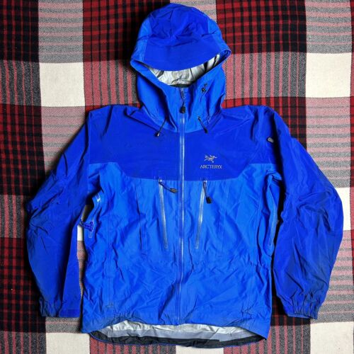 Vintage Arcteryx Alpha SV Gore-tex '98 blaue Jacke Herren 24k Gold Logo Größe Large - Bild 1 von 20