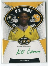 2014 Leaf US Army All-American KD Cannon GREEN INK AUTO AUTOGRAPH RC 23/25