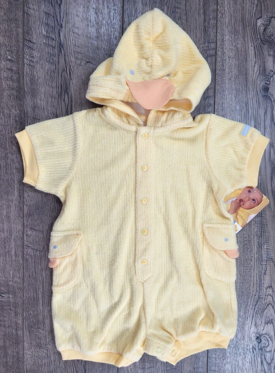 Baby Girl Boy New Carter's Vintage 6-9 Month Terry Cloth Little Duckie Outfit