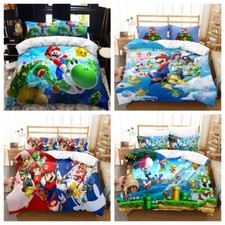 Set lenzuola bambini 3D Super Mario lenzuola camera da letto copripiumino regalo