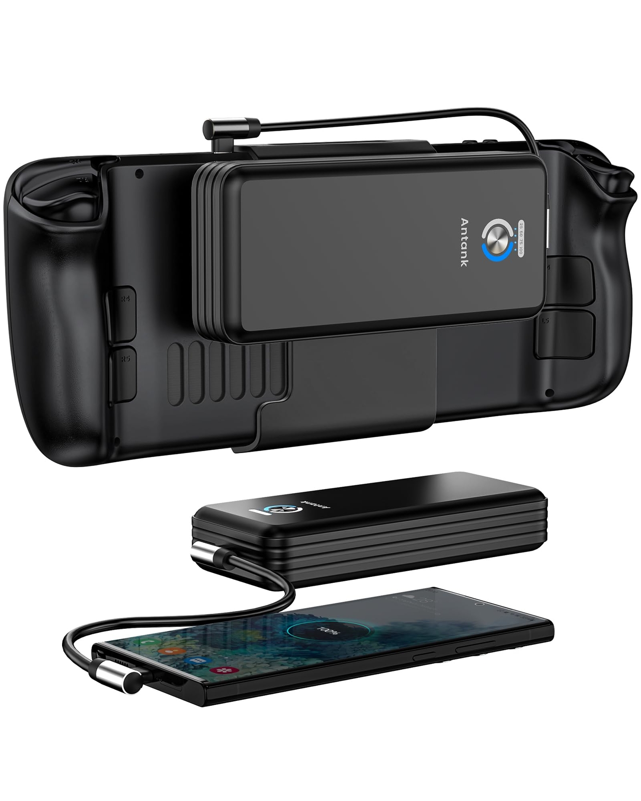 Steam Deck Power Bank Magnetic External Battery Pack Detachable 16000mAh 45W-image