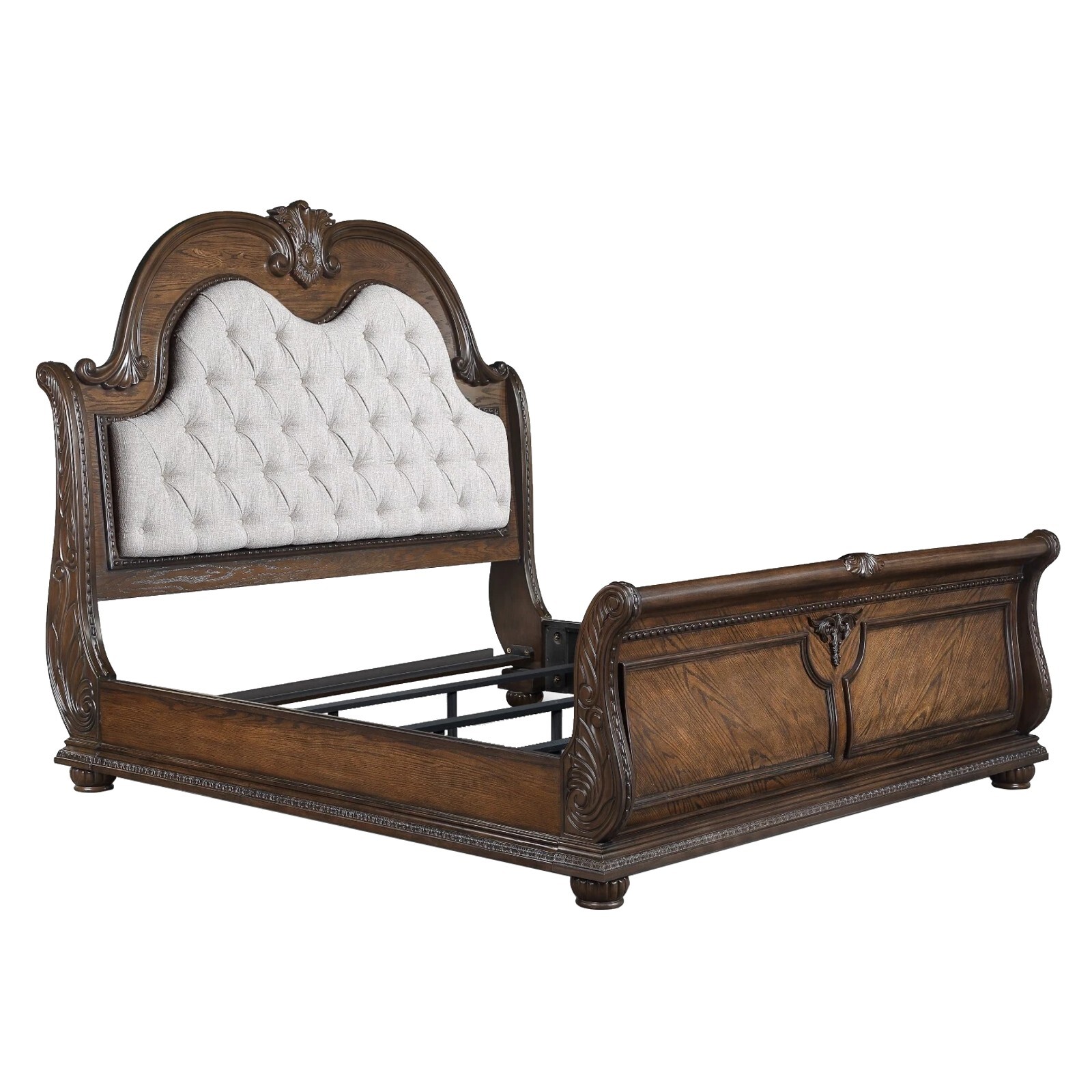 NEW 5PC Master Queen or King Bedroom Suite Coffee Brown Marble Top Bed/D/M/N/C