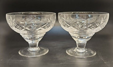 2 x Stuart Crystal Glass pedestal grapefruit sundae dishes signed Diamond