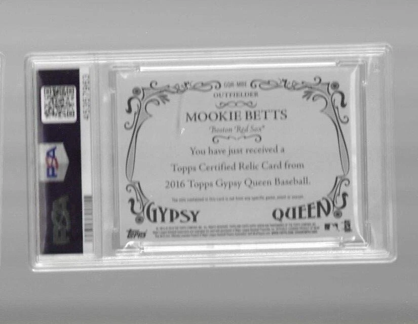 MOOKIE BETTS 2016 TOPPS GYPSY QUEEN RELICS GAME USED JERSEY Card PSA 10 GEM MINT - Image 2 of 2