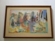 DREYFUSS 1960'S PAINTING REGIONALISM EXPRESSIONISM LANDSCAPE CITY MODERNISM 