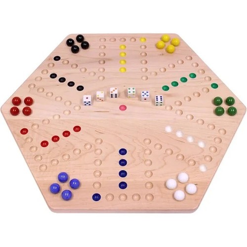 AmishToyBox.com Wahoo Marble Game Board Set - 20" Wide - Solid Maple Wood - D... - Picture 2 of 4