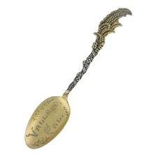 Sterling SHEPARD Souvenir Spoon VALLEJO CA floral & wheat handle