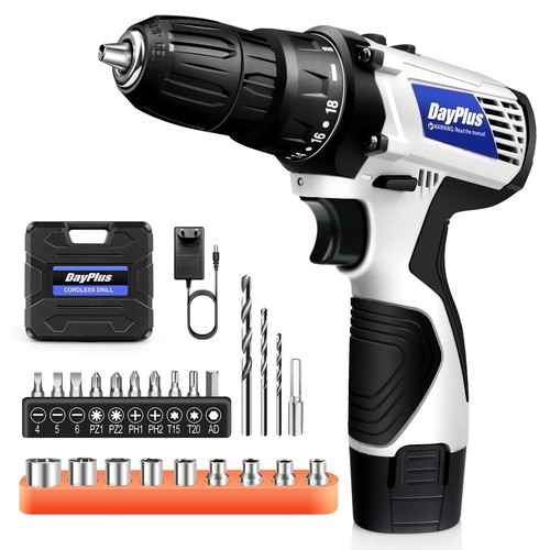 PRO. Cordless Combi Drill Electric Screwdriver Small Hand Drills Li-ion 2Battery - Picture 12 of 22