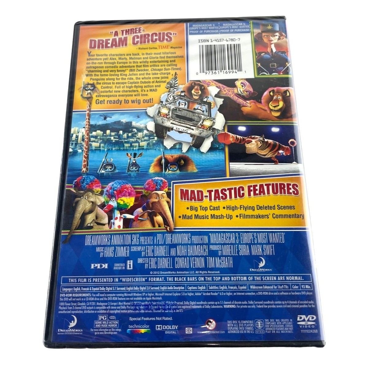 Madagascar 3: Europe's Most Wanted (2012, DVD) New Sealed