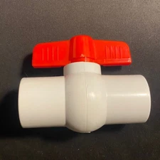 Red Flag White PVC Compact Slip Ball Valve - 3/4”