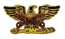 Cavalry Colonel Rank Officer Insignia Sabers Badge Hat GOLD Pin US Army Cav