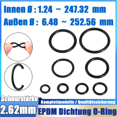 Metrischer O-Ring 70 EPDM-Gummi Schwarz , O-Ringe Dichtung, Schnurstärke 2,62 mm