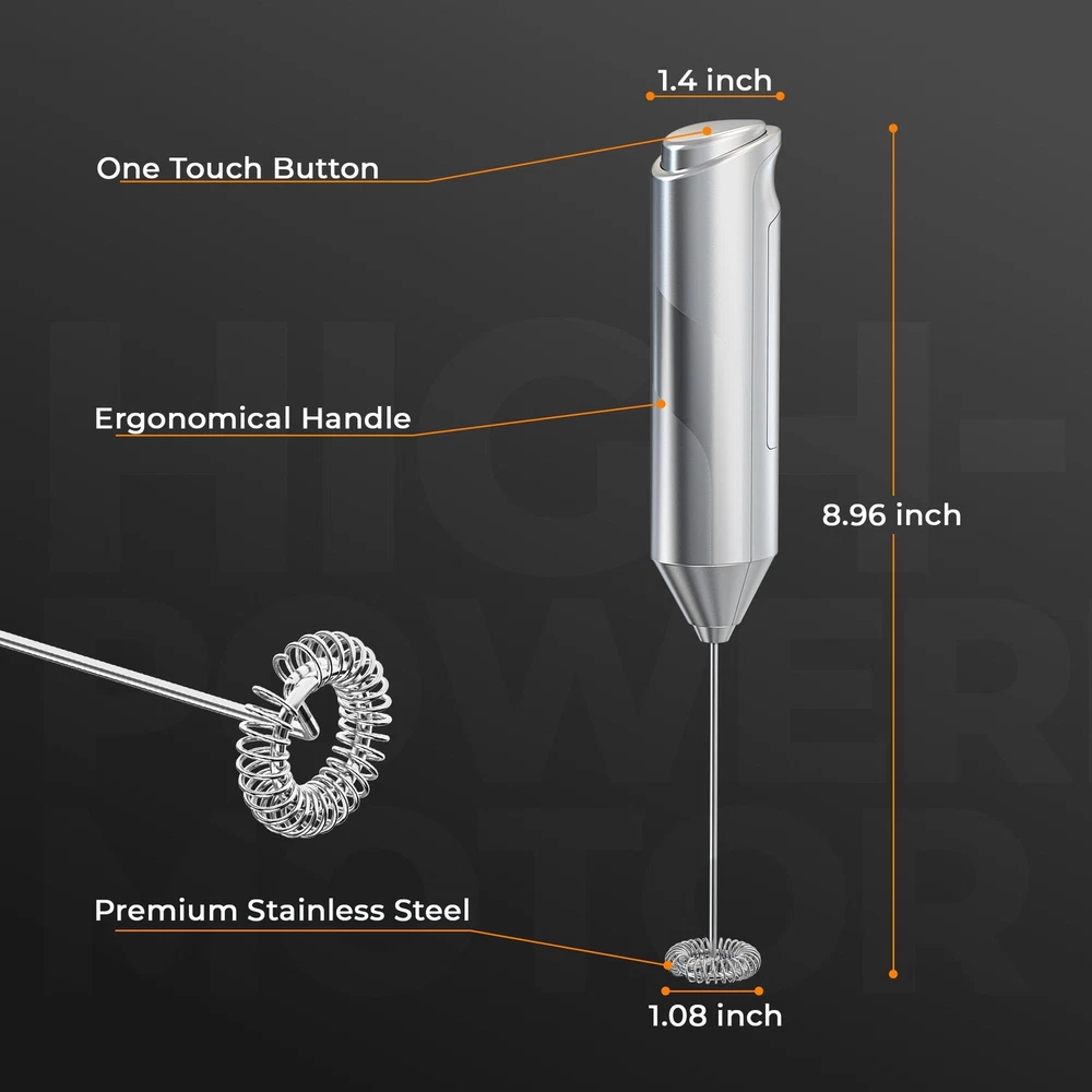 Milk Frother Wand, Handheld Milk Frother Drink Mixer, Electric Whisk Foam Mak...
