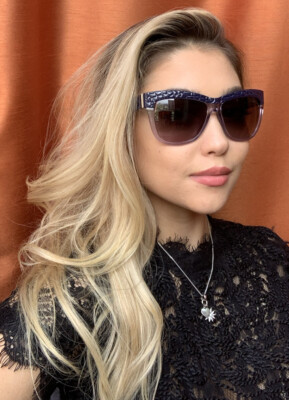 New Roberto Cavalli Purple Oversized Cat Eye Women display picture 2