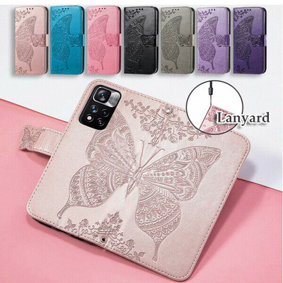 3D Butterfly Leather Wallet Cover Case For Xiaomi Redmi Note 11 Pro Note 10S 5G