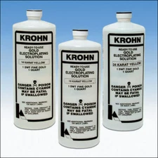KROHN GOLD PLATING SOLUTION 24K, 18K, 14K, PINK ROSE GOLD GREEN SILVER