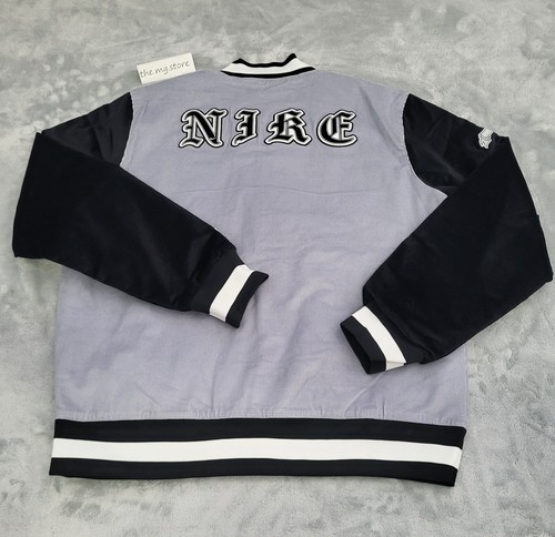 Nike Corduroy Varsity Jacket 1972 Letterman Black Grey Size XL FQ6159-012 - Picture 2 of 8