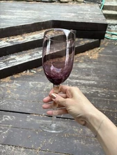 Pier1 Crackle Amethyst Purple Water Goblet