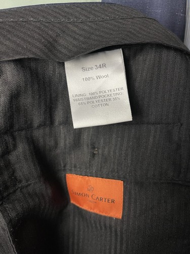 Simon Carter Navy Anzug 38R / W34x30 Guabello Italian Wool Check Wedding Business - Bild 17 von 17
