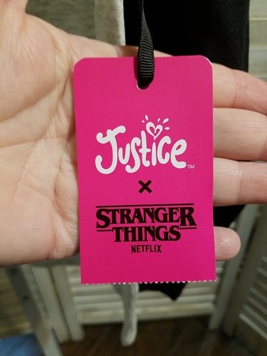 Justice Mädchen Shirt Gr. XL Stranger Things Langarm Grafik Raglan Tee Bindeband - Bild 10 von 15