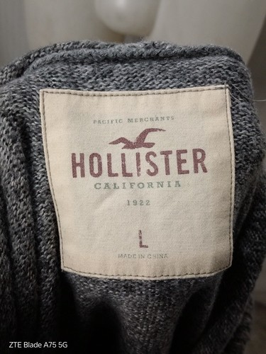 articolo e176 maglione uomo hollister grigio taglia L misto cotone lana , misure - Foto 8 di 10