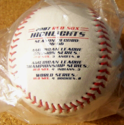2007 Boston Red Sox World Series Champions Ball Baseball MLB Team