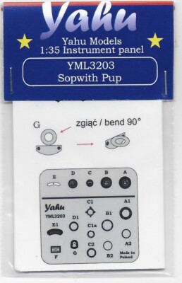 Yahu Models 1/32 Sopwith Pup Instrumententafel YML33203 (Aufkleber und Ätzung)