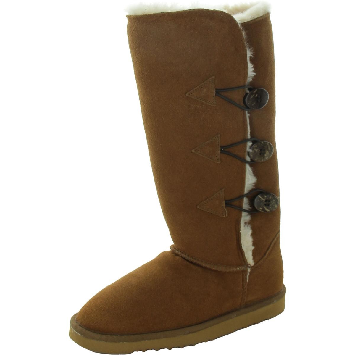 Женские коричневые сапоги из овчины на пуговицах Kemi 6 Medium BM BHFO 6457 8290₽