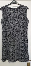 Mela Loves London Size 16 Black White Flower Floral Sleeveless Dress !