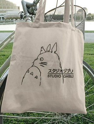 Studio Ghibli Totoro Tote Bag Cotton Shopper Film Movie TV Anime Manga Japanese