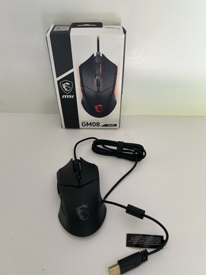 MSI Clutch GM08 Gaming Mouse, 4200 DPI Optical Sensor 3,Red LED Lighting - BLACK