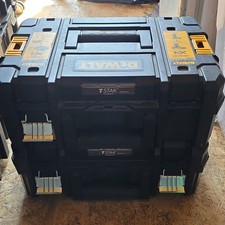 DEWALT TSTAK Tool Box Black Plastic Stackable Storage Box with Handle