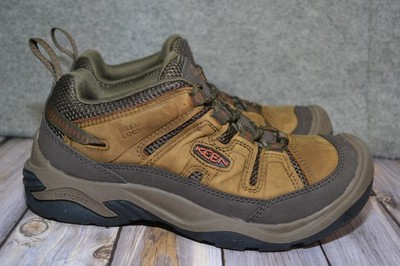Keen Circadia Shoes Mens 7.5 Brown Leather Low Top Vented Trail Hiking Sneakers