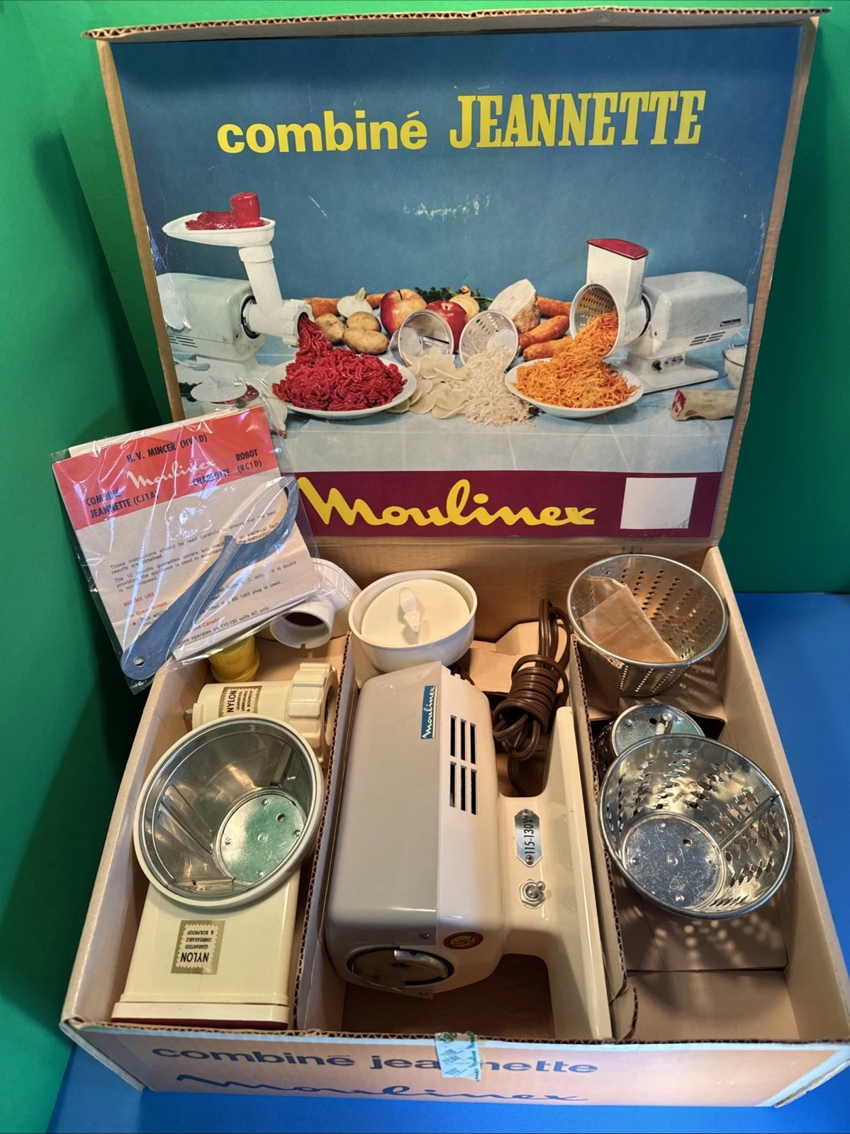 1970's Moulinex Combine Jeannette Electric Food Processor FRANCE Tested VTG nice
Opens in a new wind
