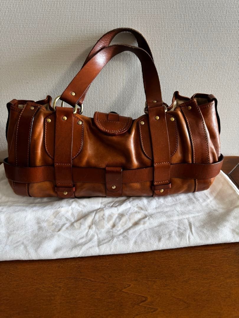 Rare Chloe Kerala Brown Leather Shoulder Tote Bag Women's Handbag Gold Hardware image 2