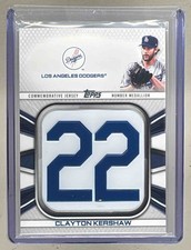 Clayton Kershaw 2022 Topps #JNM-CK Player Jersey Number Commemorative Medallion