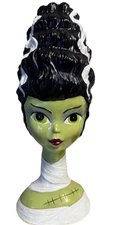 Viral Bride of Frankenstein Green Alien Halloween Table Top Bust SALE HELPS DOGS