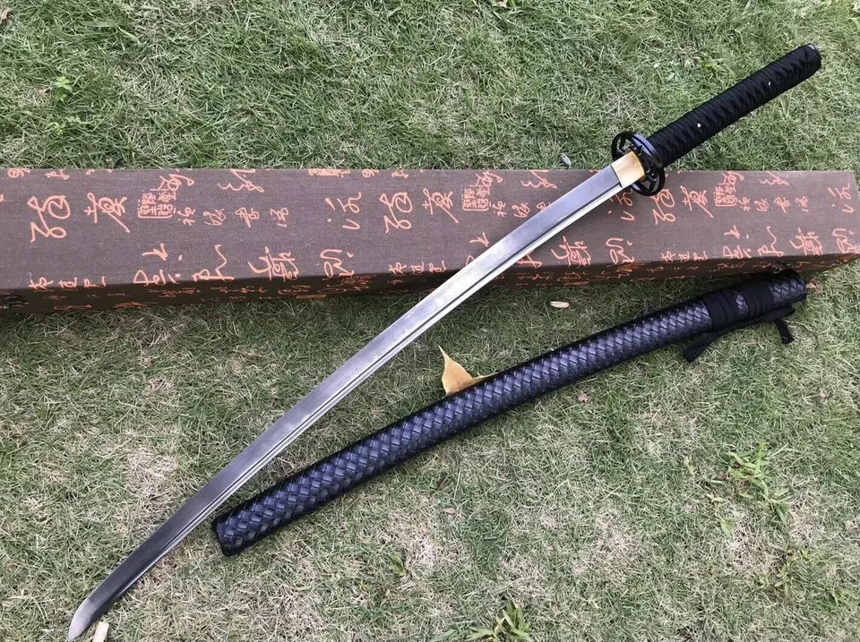 ESPADA JAPONESA SAMURAI KATANA FEITA À MÃO DAMASCO AÇO DOBRADO AFIADA PONTA COMPLETA - Imagem 2 de 4