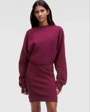 Lululemon Scuba Long-Sleeve Sweat Dress Size 6 in Deep Luxe NWT