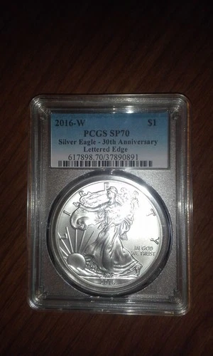 2016-W $1 Burnished American Silver Eagle 30th Anniversary PCGS SP70