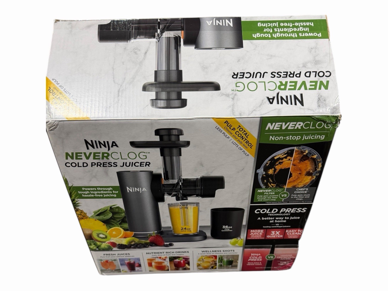 Ninja NeverClog Cold Press Juicer with Total Pulp Control and Easy Clean Design