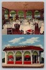 Vintage Linen Postcard Chimes Restaurant St. Augustine FL Matanzas Bay