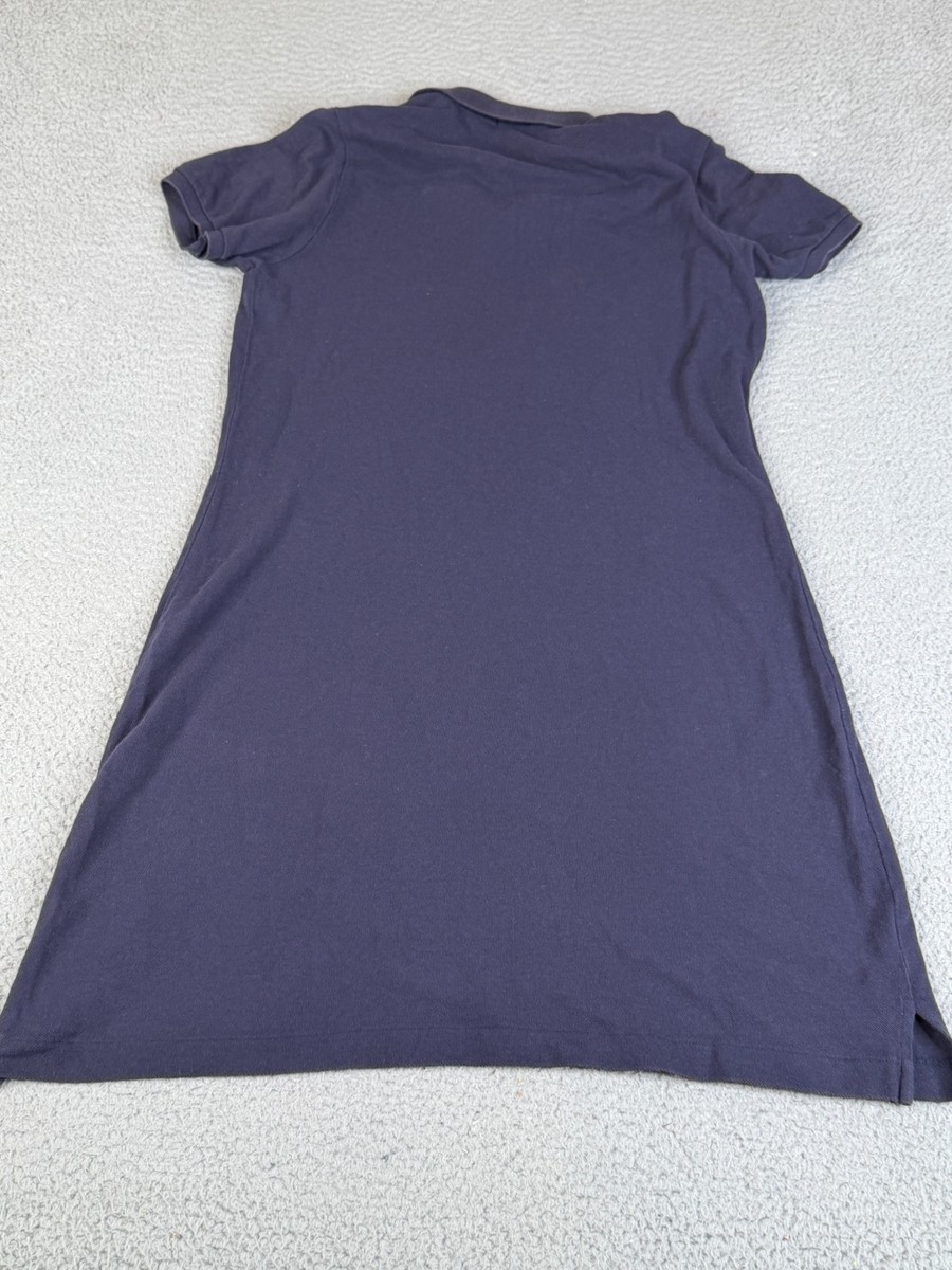 Ralph Lauren Sport Polo Shirt Dress Womens L Navy Blue Cotton Short Sleeve Pony View 4