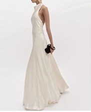 Reformation Roy Satin Dress Ivory Fior Di Latte Wedding Gown Minimalist Size 0