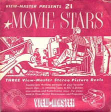 VIEW MASTER REELS - MOVIE STARS - 3 REEELS - 21 3D PICTURES
